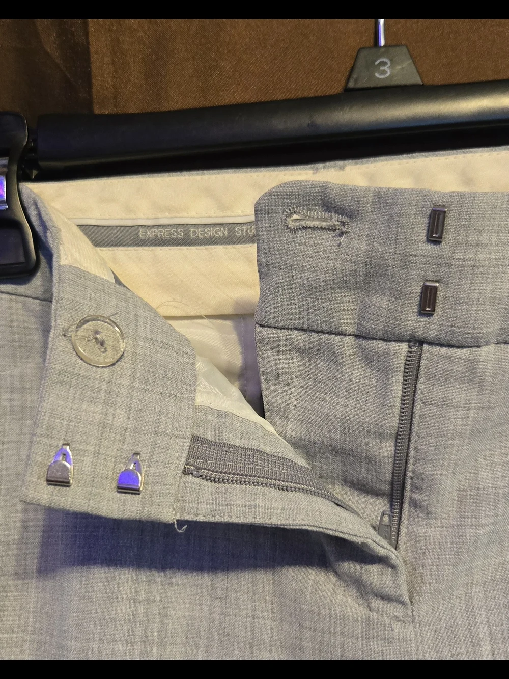 Express Editor Dress Pants Gray Bootcut Slacks Size 4 Long Y2K Work Trousers - Picture 6 of 8